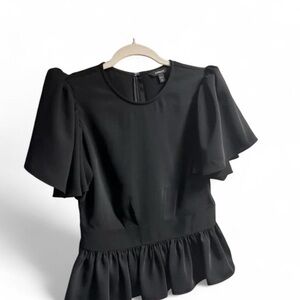 Express Black Flounce Sleeve Blouse